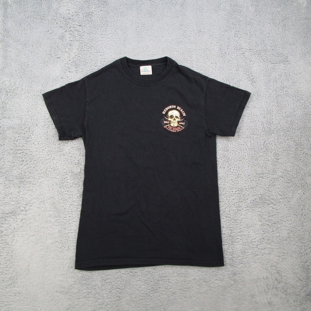 Coastal Classics Redondo Beach Skull T-Shirt Mens Small Black Rietveld Graphic